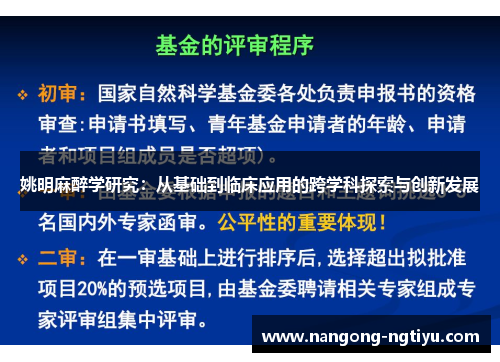 姚明麻醉学研究：从基础到临床应用的跨学科探索与创新发展